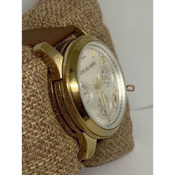 Michael Kors Runway MK5305 Women's Brown Leather Analog Dial Quartz Watch WFH180 - Picture 4 of 11